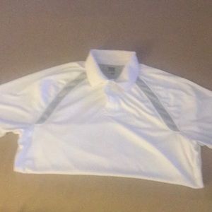 White and gray golf shirt